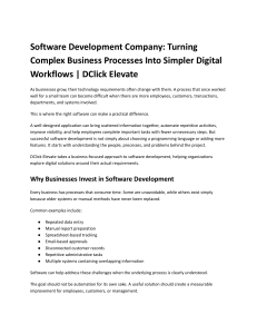 Software Development Company: Simplify Business Processes with DClick Elevate