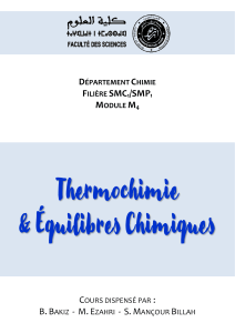Thermochimie & &Eacute;quilibres Chimiques - Module M4 Chimie