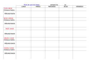 Fiche de suivi de classe : Suivi des cours et comportement