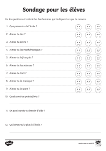 Sondage pour &eacute;l&egrave;ves : &Eacute;valuation des sentiments scolaires