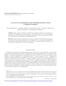 Calculs de sensibilit&eacute; par diff&eacute;rentiation pour l'a&eacute;rodynamique
