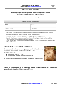 Bac Physique-Chimie: Percarbonate de Sodium