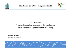 ET3 R&eacute;seaux : Dimensionnement installations CFO/CFA