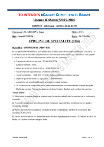 TD Intensifs Galaxy Comp&eacute;tences Exam - Op&eacute;ration de Cr&eacute;dit-Bail