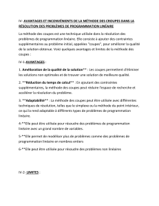 AVANTAGES ET INCONV&Eacute;NIENTS CROUPES METHODES