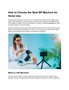 How to Choose the Best BP Machine for Home Use