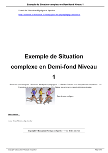 Exemple de Situation complexe en Demi-fond Niveau 1