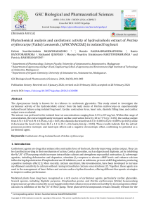 Phytochemical Analysis and Cardiotonic Activity of Petchia erythrocarpa Extract