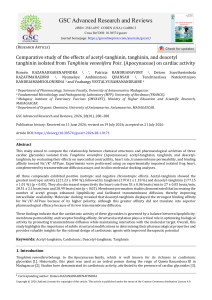 Comparative Study of Acetyl-Tanghinin, Tanghinin, and Deacetyl-Tanghinin on Cardiac Activity