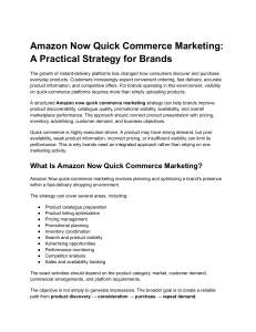 Amazon Now Quick Commerce Marketing A Practical Strategy for Brands