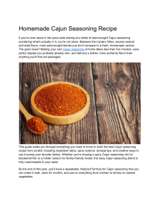 Easy Homemade Cajun Seasoning Recipe
