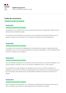 Code de commerce - Articles L221-1 &agrave; L221-4