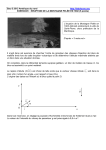 Exercice Bac S 2012 : &Eacute;ruption de la Montagne Pel&eacute;e