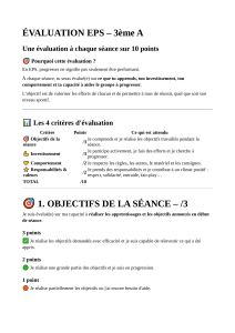 &Eacute;valuation EPS 3&egrave;me A : Crit&egrave;res et Fiche d'&Eacute;valuation