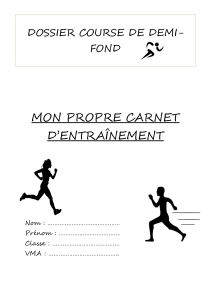Carnet d'entra&icirc;nement course de demi-fond