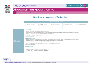 Demi-fond : rep&egrave;res d&rsquo;&eacute;valuation - &Eacute;ducation Physique