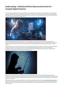 Ethical Cybersecurity Services: Complete Digital Protection