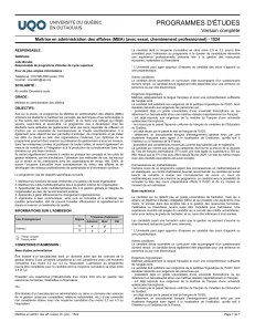 Programme MBA UQO : Ma&icirc;trise en administration des affaires