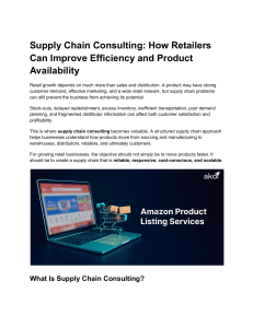 Supply Chain Consulting How Retailers Can Improve Efficiency and Product Availability