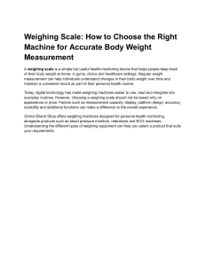 How to Choose the Right Weighing Scale for Accurate Weight Measurement