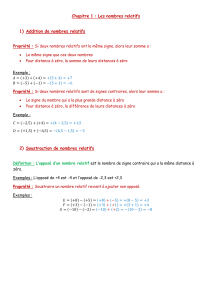 L1 - Nombres relatifs 1 - 4e
