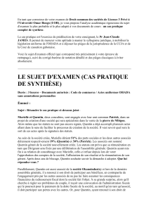 Sujet d'examen de droit des soci&eacute;t&eacute;s : cas pratique de synth&egrave;se
