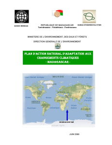 Plan d'adaptation nationale aux changements climatiques de Madagascar