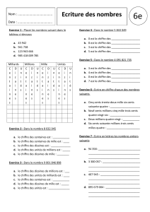 Folha de Exerc&iacute;cios de Matem&aacute;tica 6&ordm; Ano: Escrita de N&uacute;meros