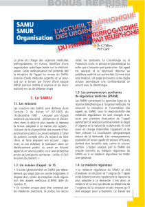 SAMU SMUR Organisation: Syst&egrave;me d'Urgences M&eacute;dicales Pr&eacute;hospitali&egrave;res en France