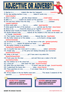 adjective or adverb worksheet