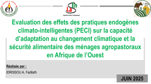 PECI et s&eacute;curit&eacute; alimentaire en Afrique de l'Ouest