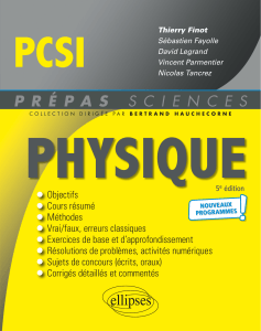 Physique PCSI - Manuels Pr&eacute;pas Sciences
