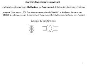 Chapitre 5 : Transformateur Monophas&eacute;