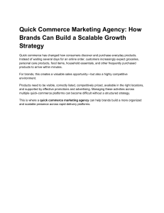 Quick Commerce Marketing Agency How Brands Can Build a Scalable Growth Strategy
