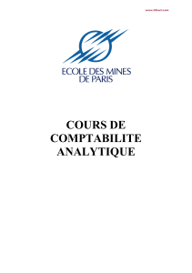 Cours de Comptabilit&eacute; Analytique - &Eacute;cole des Mines de Paris