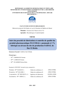 Contr&ocirc;le qualit&eacute; de l'onguent FLUCIDAL 3%