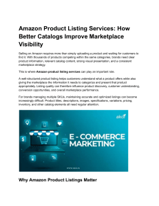 Amazon Product Listing Services: Improve Marketplace Visibility