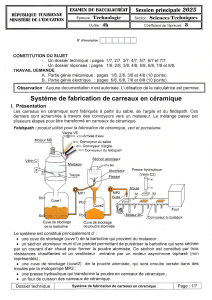 2025 Tunisian Baccalaureate Technology Exam: Ceramic Tile Manufacturing