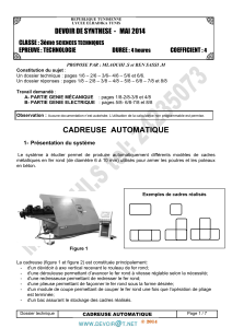Devoir de Synth&egrave;se Technologie: Cadreuse Automatique