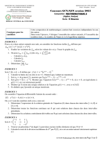 Concours GCN/GIN 2025 Math&eacute;matique 2