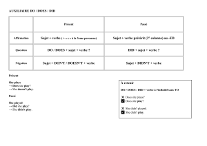 AUXILIAIRE DO / DOES / DID - Grammaire Anglaise