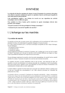 L'&eacute;change sur les march&eacute;s : prix et d&eacute;cisions &eacute;conomiques