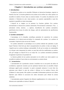 Chapitre 1 : Introduction aux syst&egrave;mes automatis&eacute;s