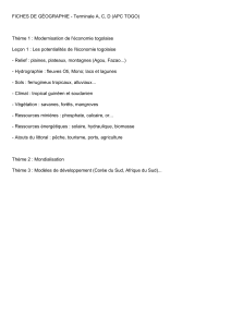 Fiches de g&eacute;ographie et histoire Terminale APC Togo