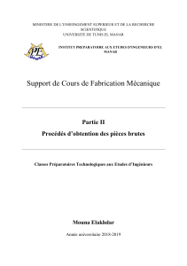 Support de Cours de Fabrication M&eacute;canique Partie II