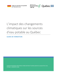 Impact du changement climatique sur l'eau potable au Qu&eacute;bec