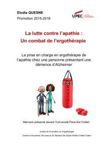 La lutte contre l&rsquo;apathie : Un combat de l&rsquo;ergoth&eacute;rapie