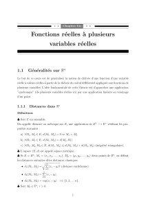 Fonctions r&eacute;elles &agrave; plusieurs variables : manuel de cours