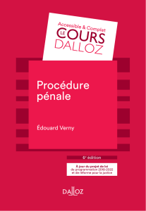 Proc&eacute;dure p&eacute;nale - 6e &eacute;d. - &Eacute;douard Verny - Dalloz