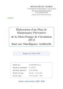 Plan de Maintenance Pr&eacute;ventive pour Moto-Pompe avec IA